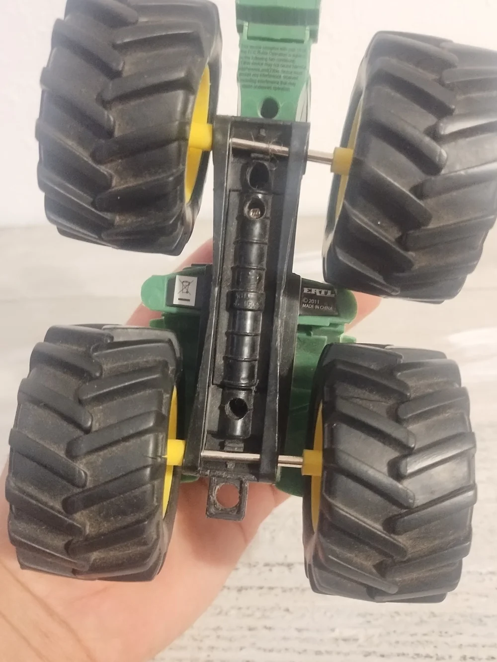 John Deere Toy Tractor Green Yellow  Big Wheels